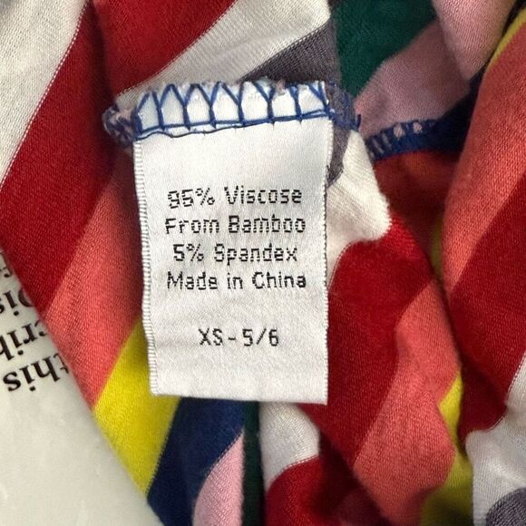 Kickee Pants Rainbow Twirl Dress Long Sleeve Flutter Seam - Kids US XS 5/6 - Picture 6 of 7